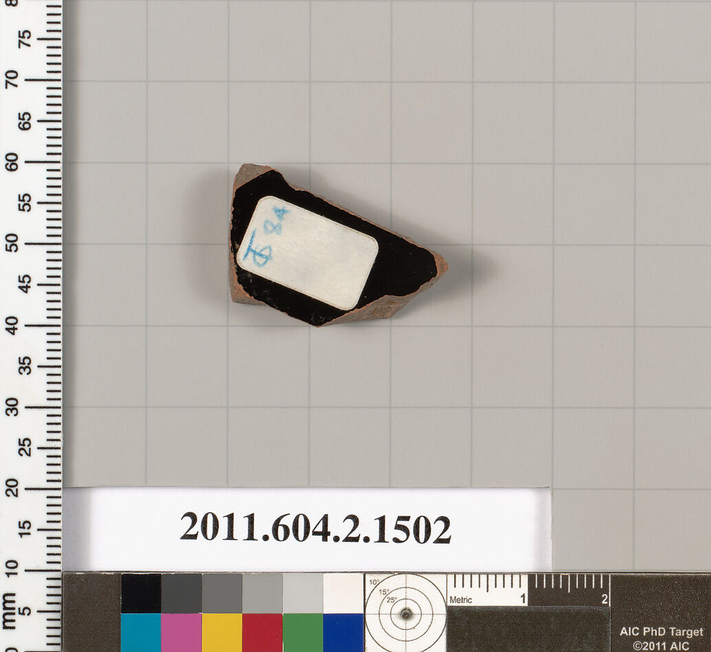 Terracotta fragment of a skyphos (deep drinking cup), Terracotta, Greek, Attic