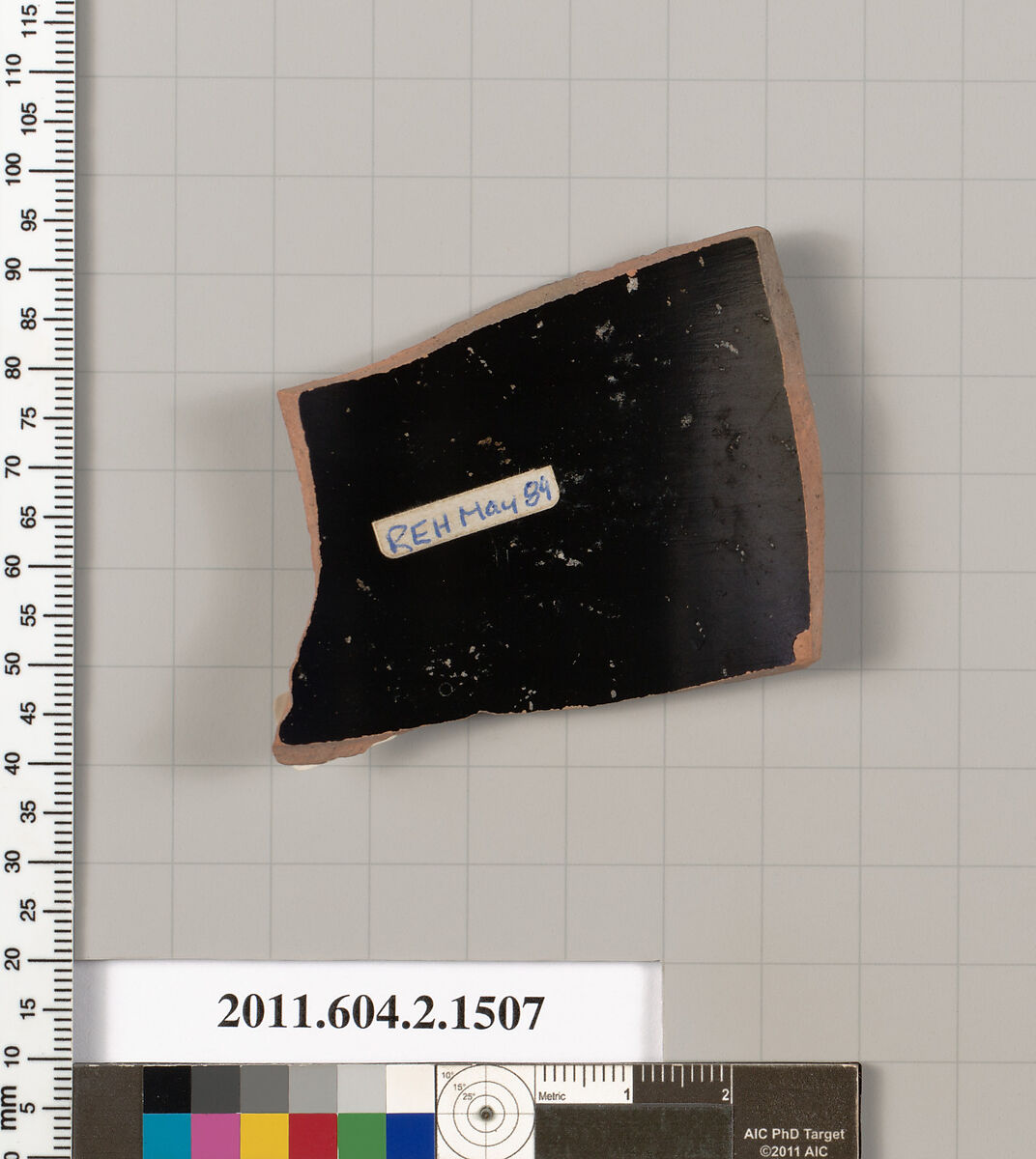 Terracotta fragment of a skyphos (deep drinking cup), Terracotta, Greek, Attic