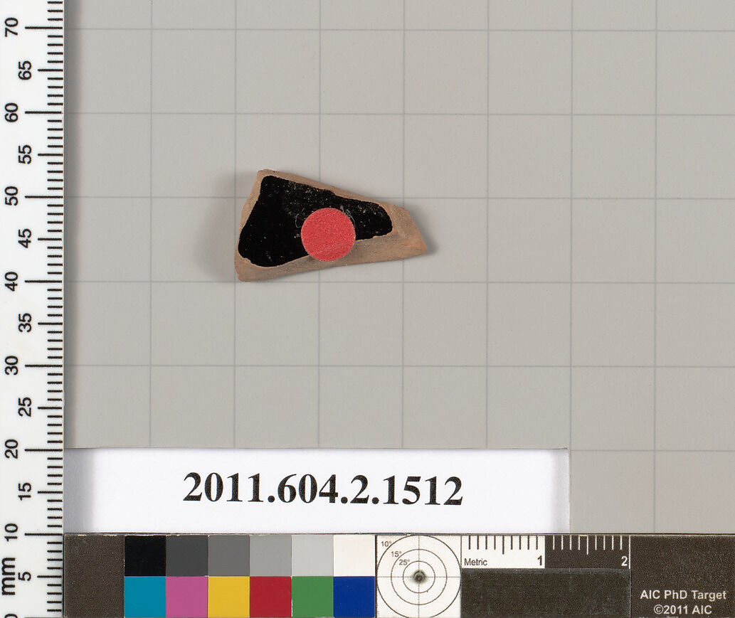 Terracotta fragment of a skyphos (deep drinking cup), Terracotta, Greek, Attic