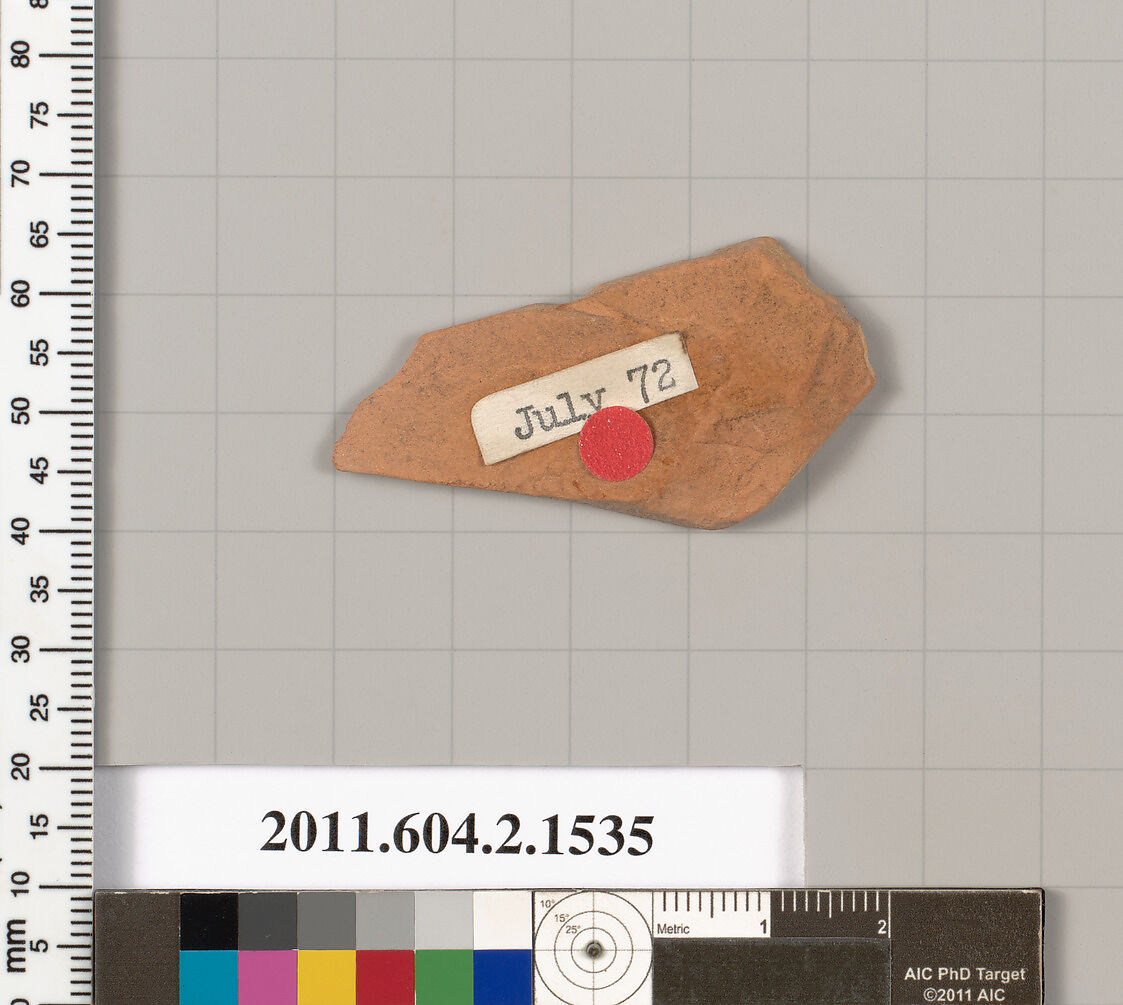 Terracotta fragment of a skyphos (deep drinking cup), Terracotta, Greek, Attic