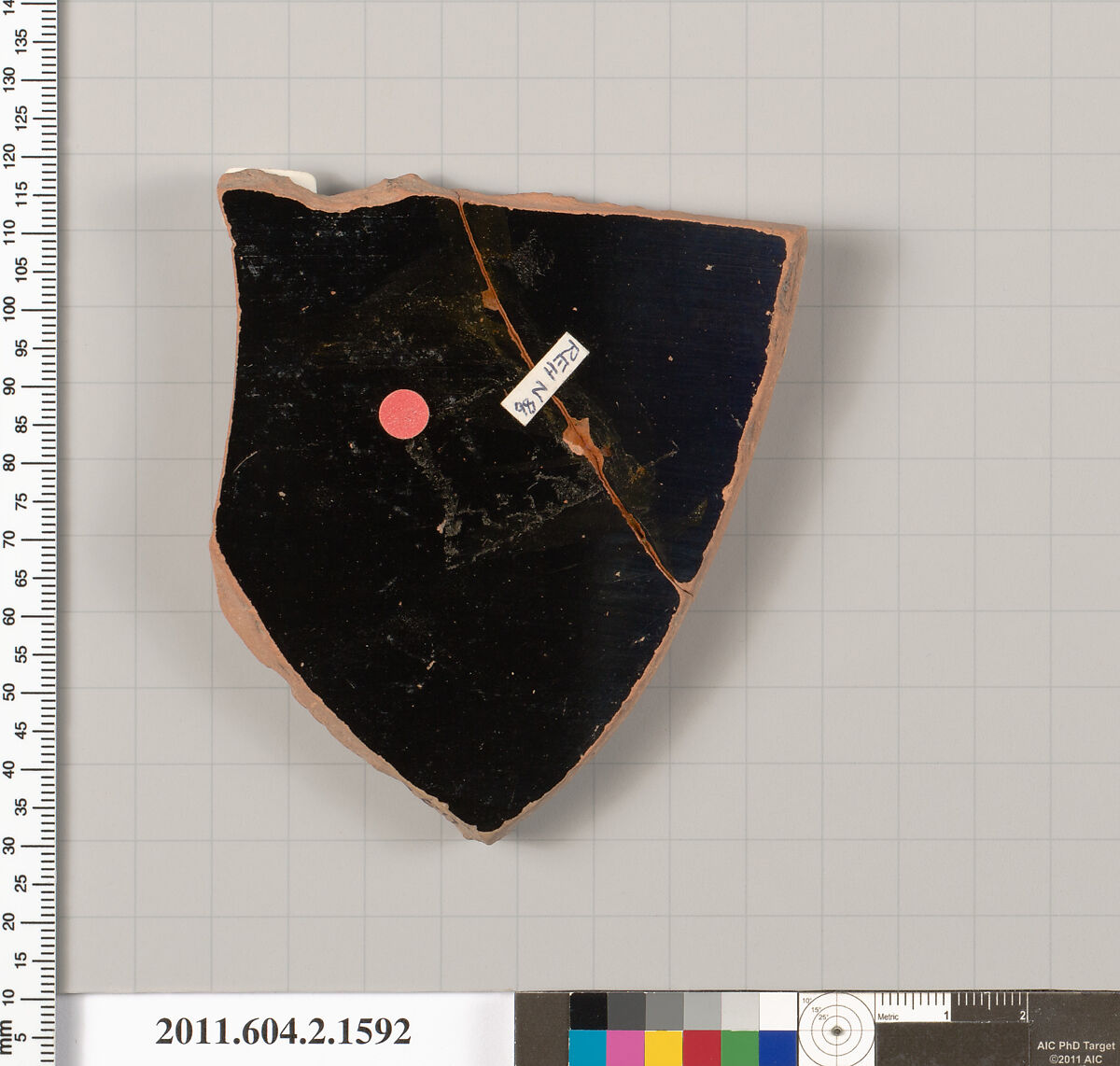 Terracotta fragment of a skyphos (deep drinking cup), Terracotta, Greek, Attic