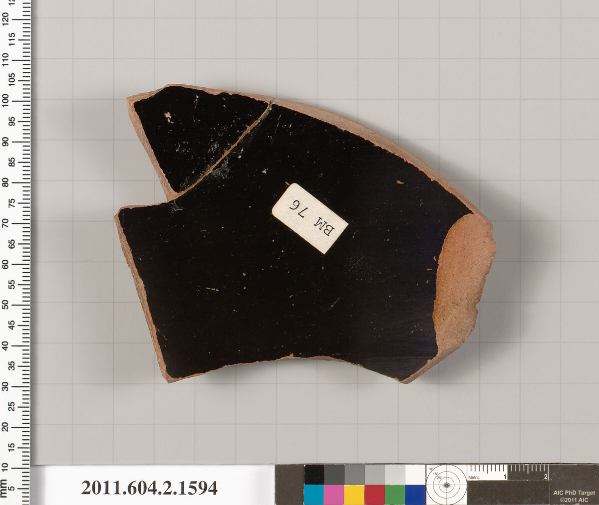 Terracotta fragment of a skyphos (deep drinking cup), Terracotta, Greek, Attic
