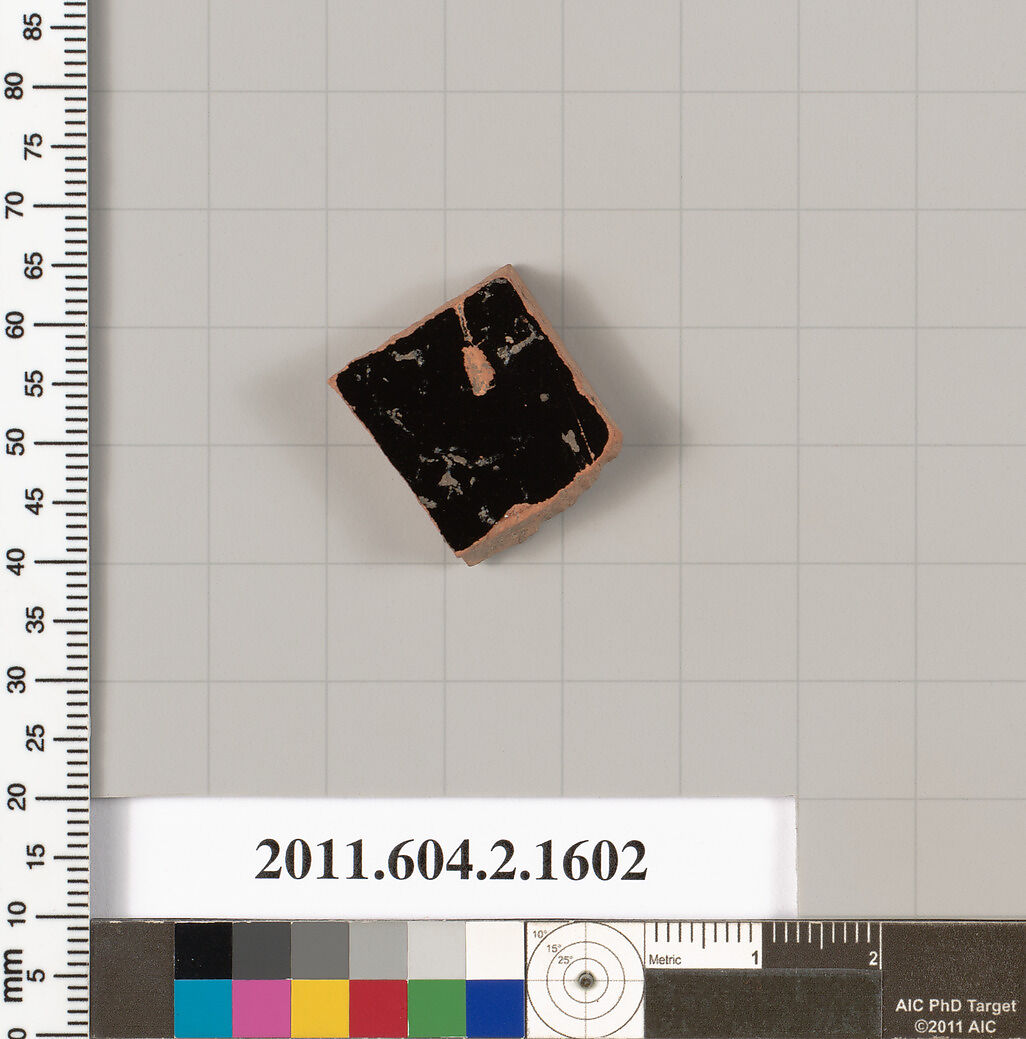 Terracotta fragment of a skyphos (deep drinking cup), Terracotta, Greek, Attic