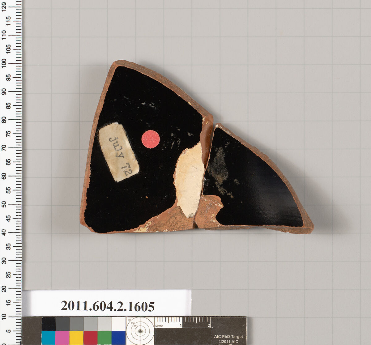 Terracotta fragment of a skyphos (deep drinking cup), Terracotta, Greek, Attic