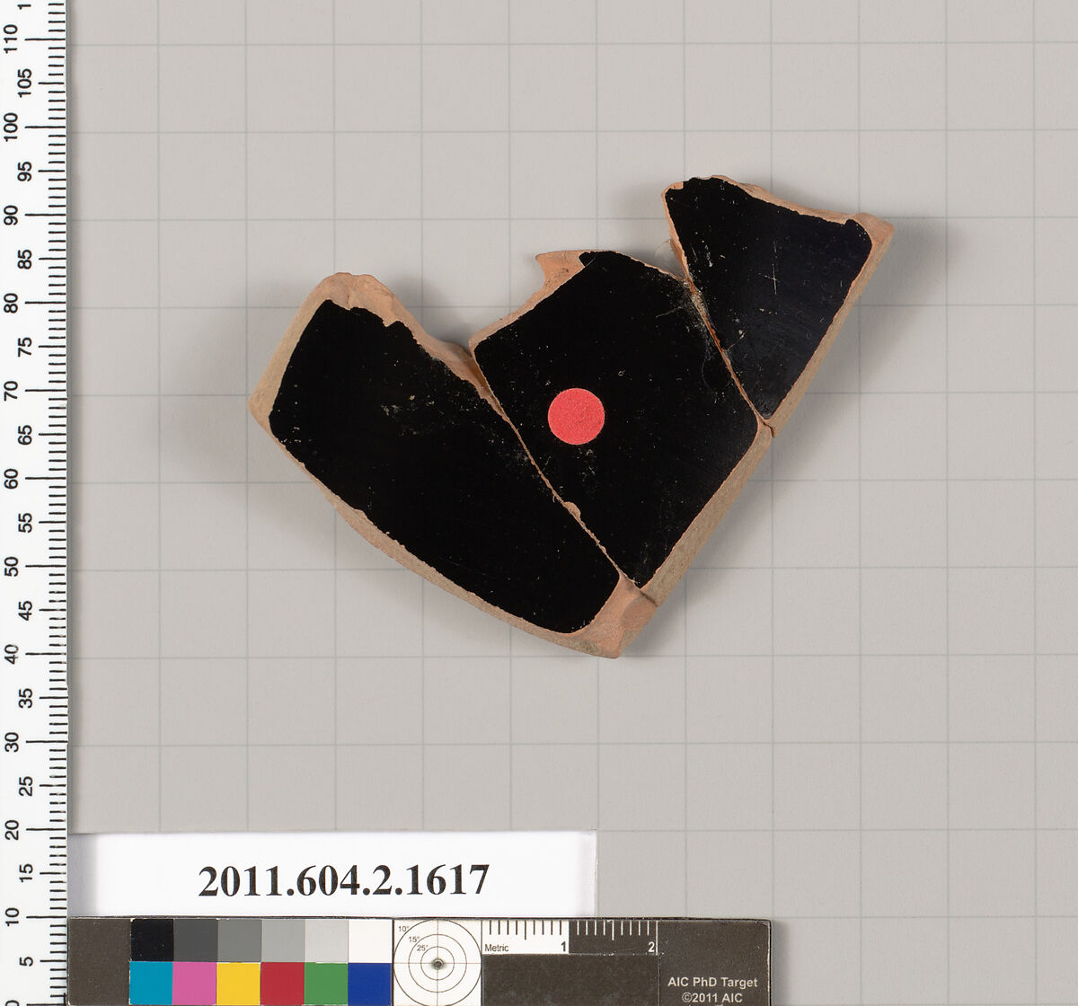 Terracotta fragment of a skyphos (deep drinking cup), Terracotta, Greek, Attic