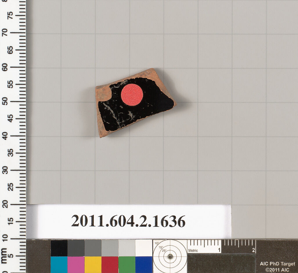 Terracotta fragment of a skyphos (deep drinking cup), Terracotta, Greek, Attic
