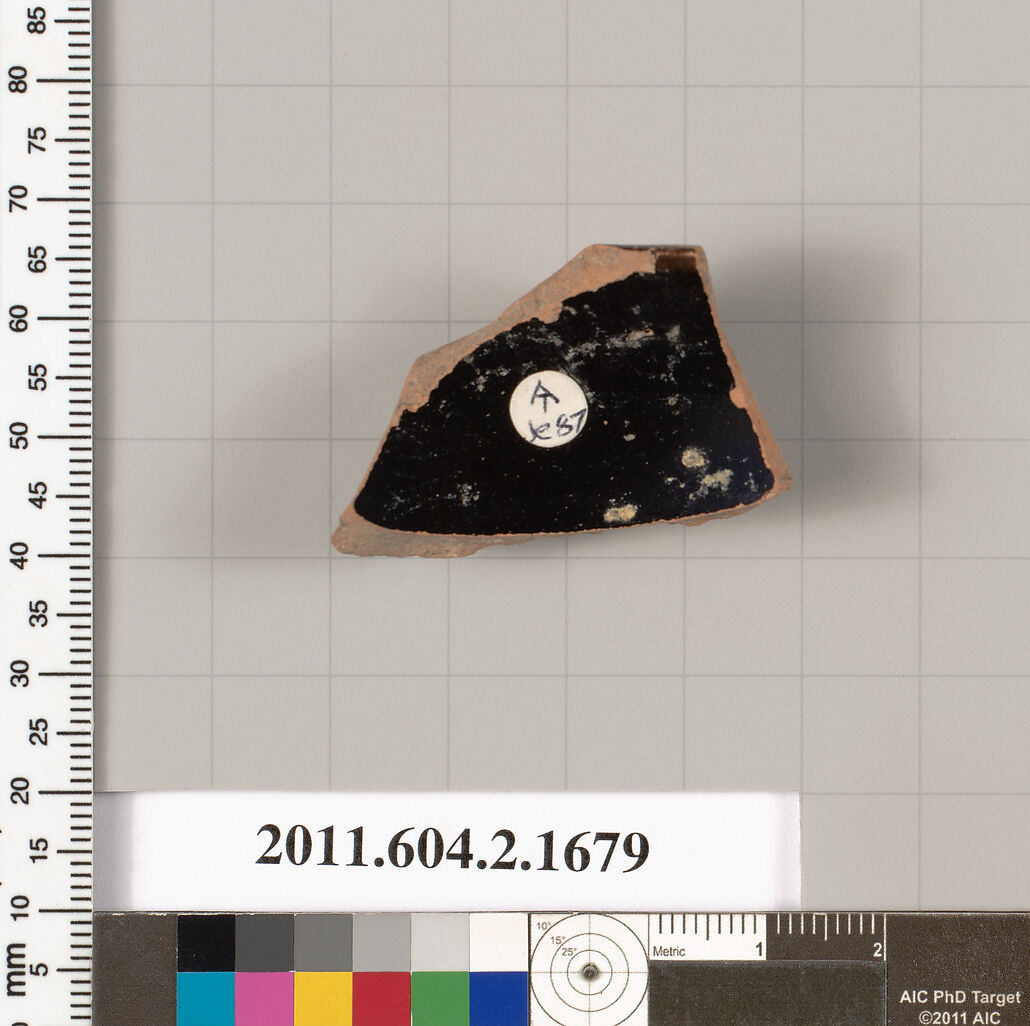 Terracotta rim fragment of a skyphos (deep drinking cup), Terracotta, Greek, Attic