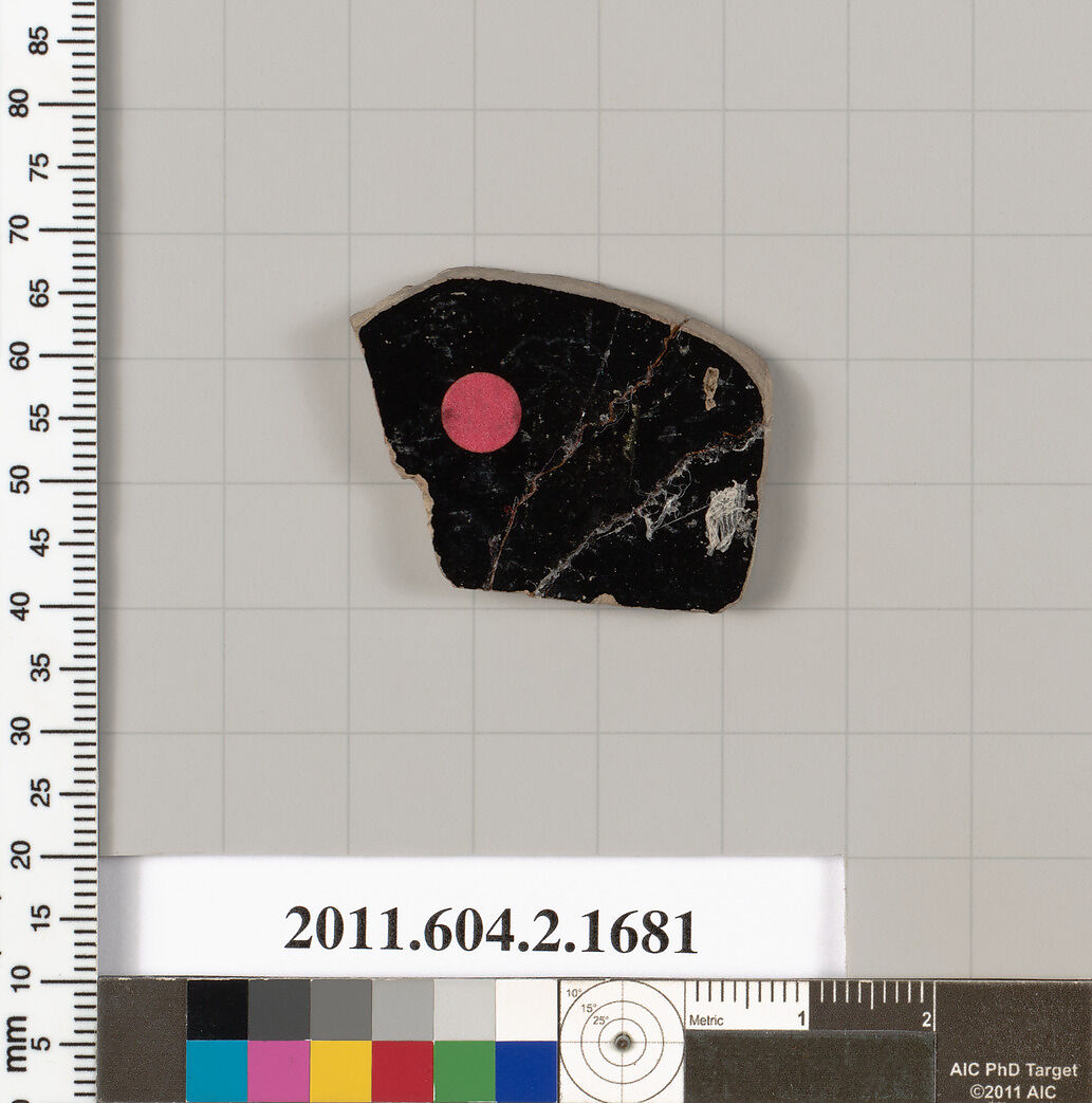 Terracotta fragment of a skyphos (deep drinking cup), Terracotta, Greek, Attic