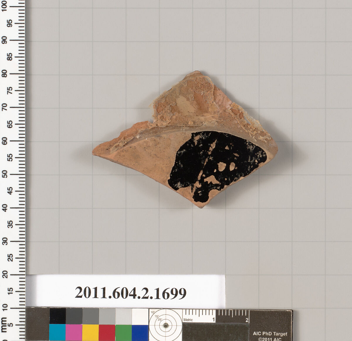 Terracotta fragment of a skyphos (deep drinking cup), Terracotta, Greek, Attic