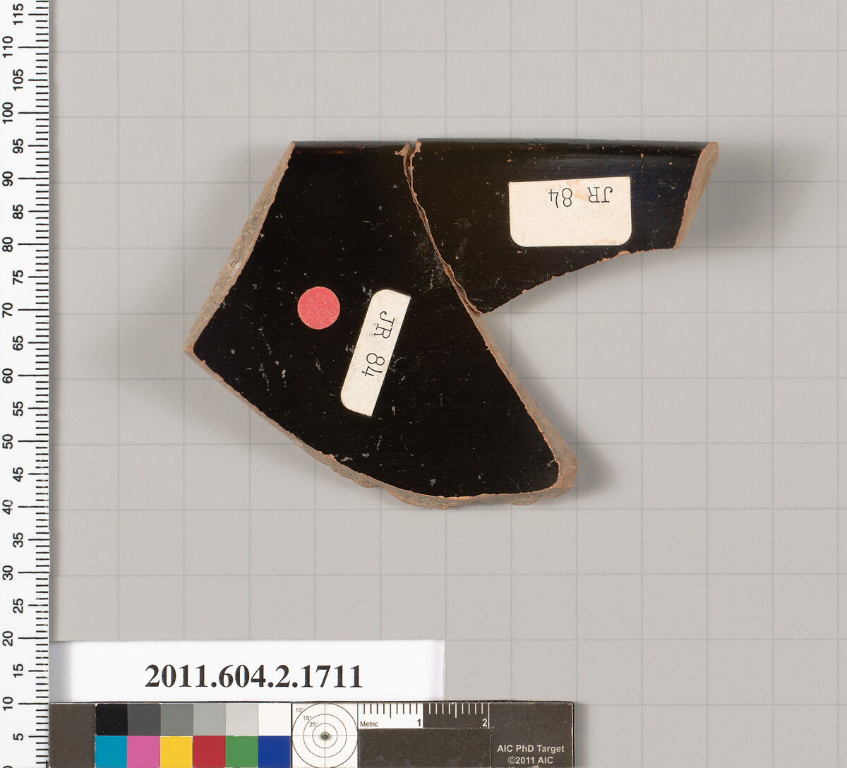 Terracotta rim fragment of a skyphos (deep drinking cup), Terracotta, Greek, Attic