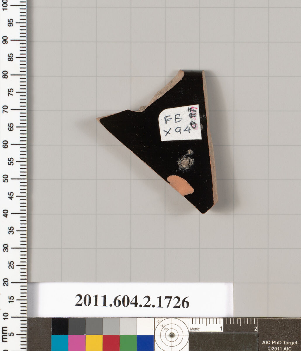 Terracotta rim fragment of a skyphos (deep drinking cup), Terracotta, Greek, Attic