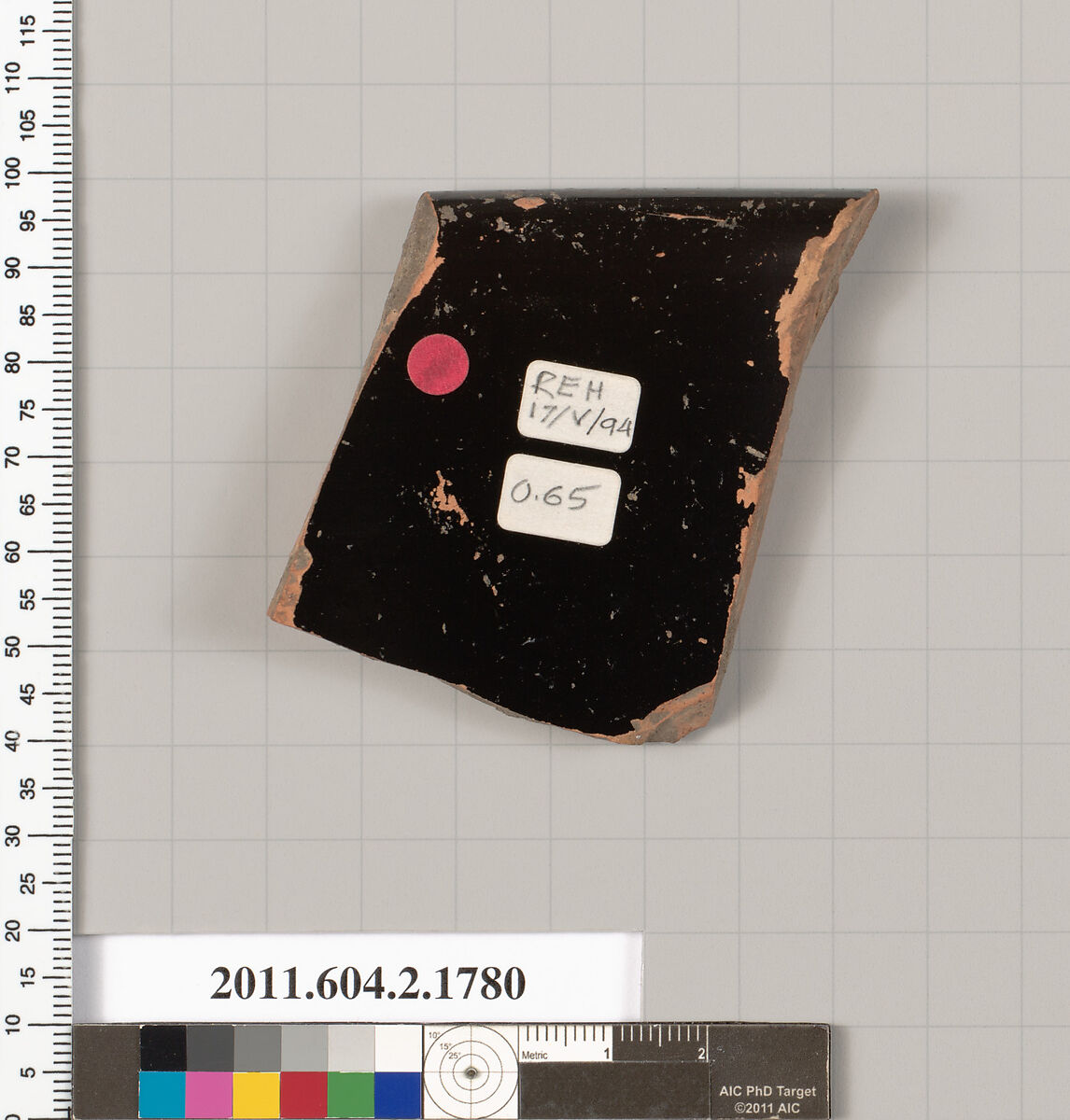 Terracotta rim fragment of a skyphos (deep drinking cup), Terracotta, Greek, Attic