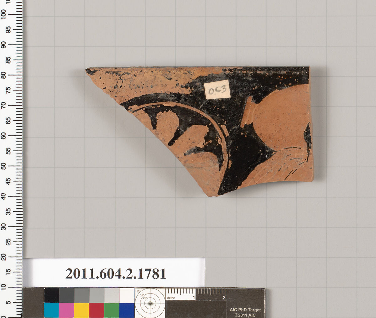Terracotta rim fragment of a skyphos (deep drinking cup), Terracotta, Greek, Attic 