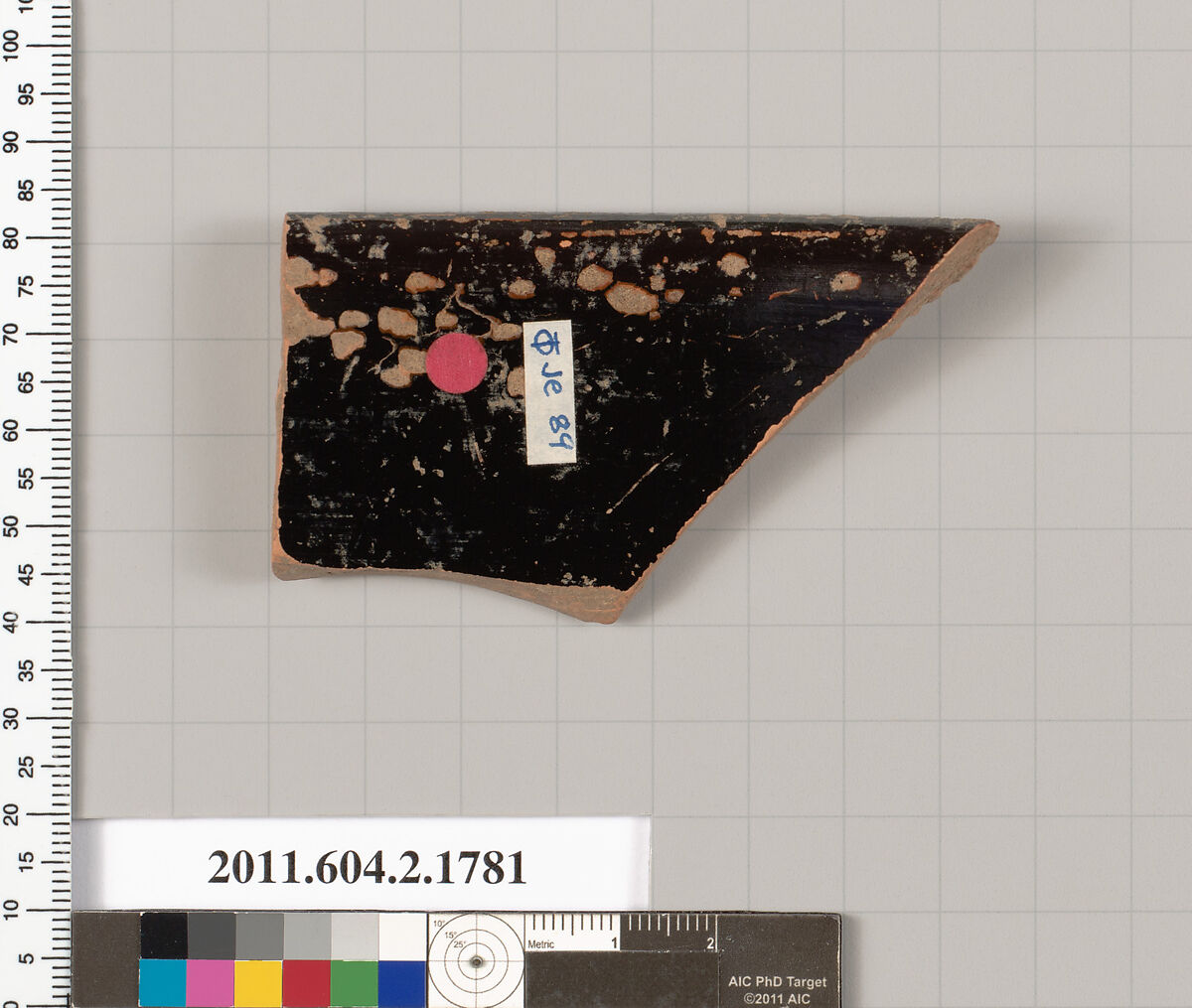 Terracotta rim fragment of a skyphos (deep drinking cup), Terracotta, Greek, Attic