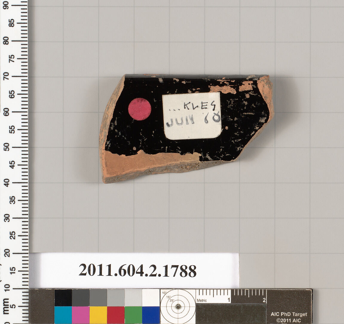 Terracotta rim fragment of a skyphos (deep drinking cup), Terracotta, Greek, Attic