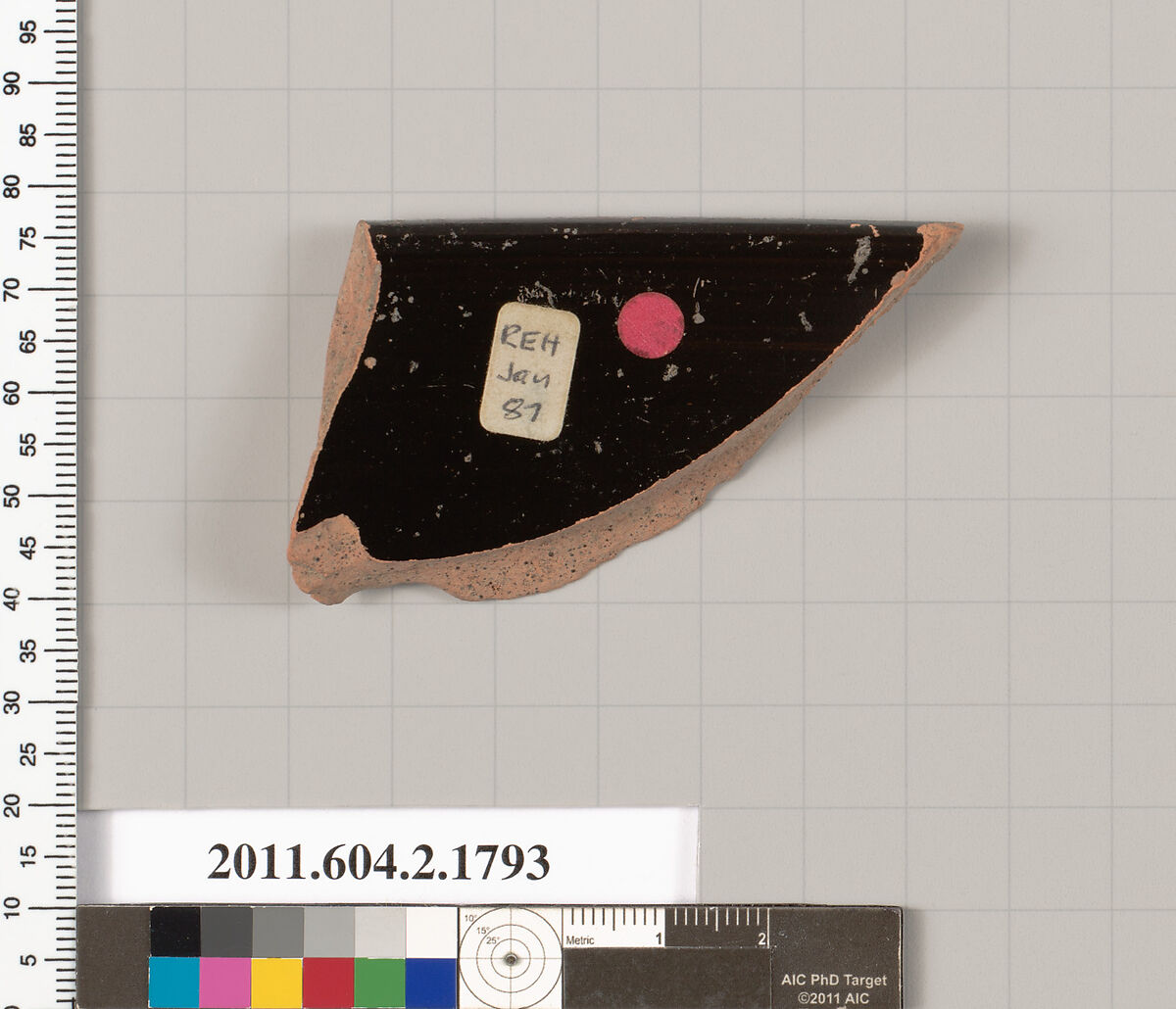 Terracotta rim fragment of a skyphos (deep drinking cup), Terracotta, Greek, Attic