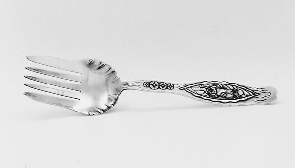 Serving Fork, Whiting Manufacturing Company (American, Attleboro, Massachusetts, 1866–1926), Silver, gold, American 