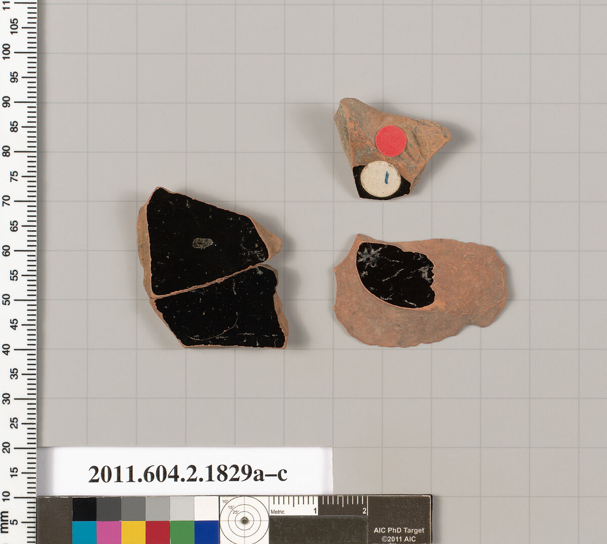 Terracotta fragments of skyphoi (deep drinking cups), Terracotta, Greek, Attic