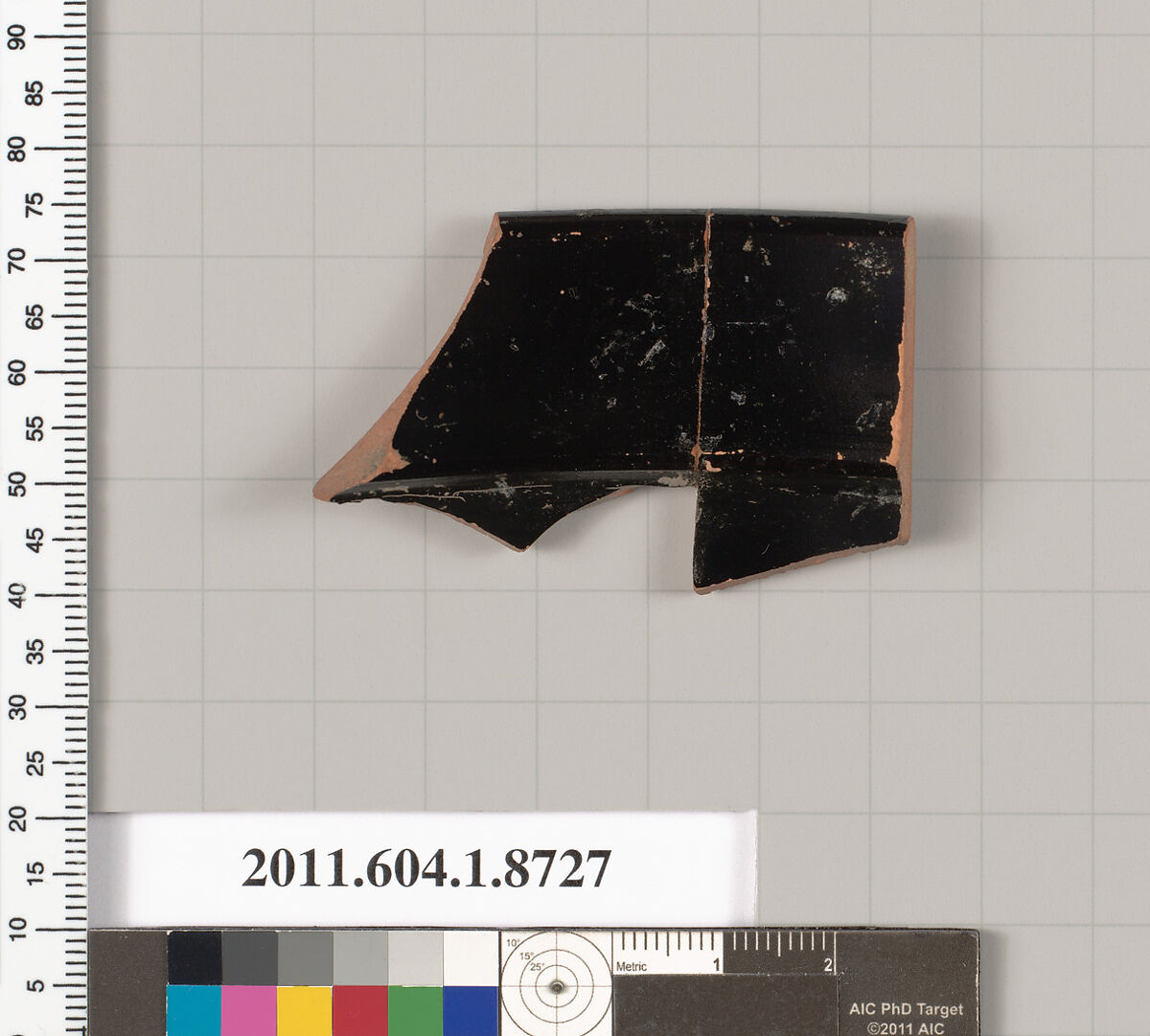 Terracotta rim fragment of a cup-skyphos (drinking cup), Attributed to the Kleophrades Painter [DvB], Terracotta, Greek, Attic