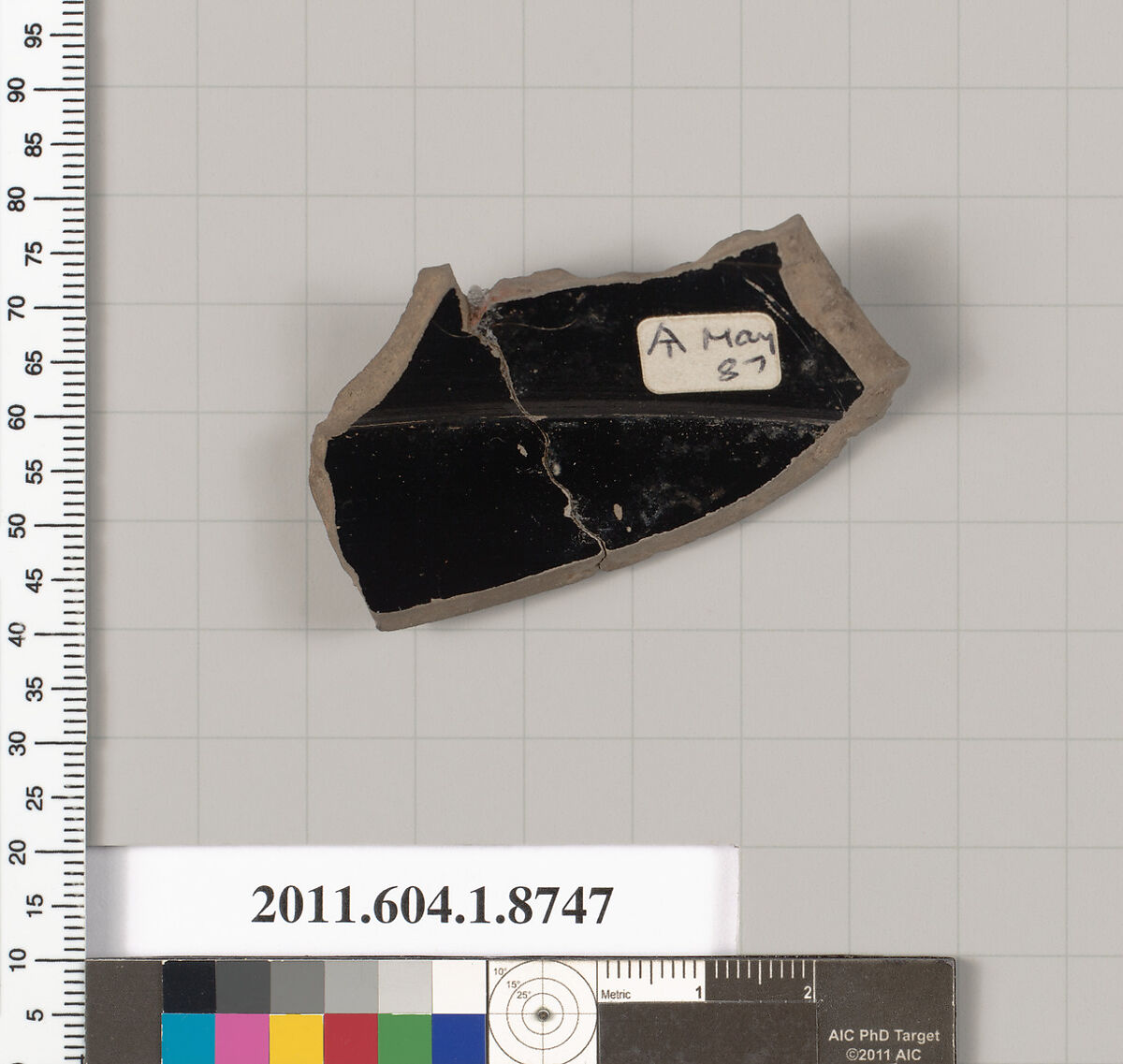 Terracotta fragment of a kylix (drinking cup), Terracotta, Greek, Attic