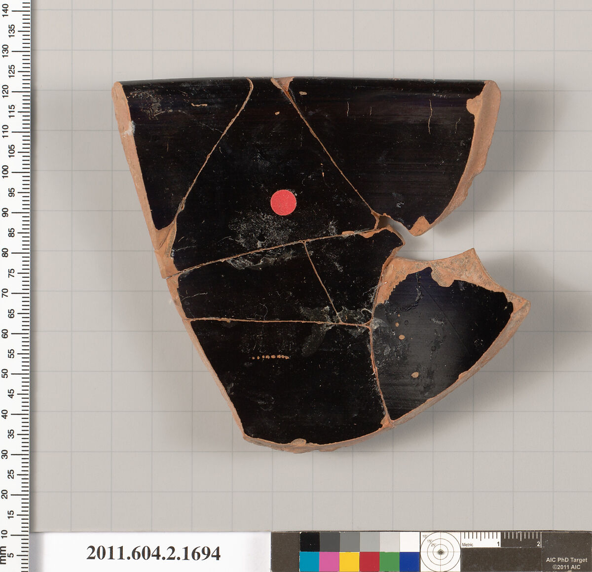 Terracotta fragment of a skyphos (deep drinking cup), Terracotta, Greek, Attic