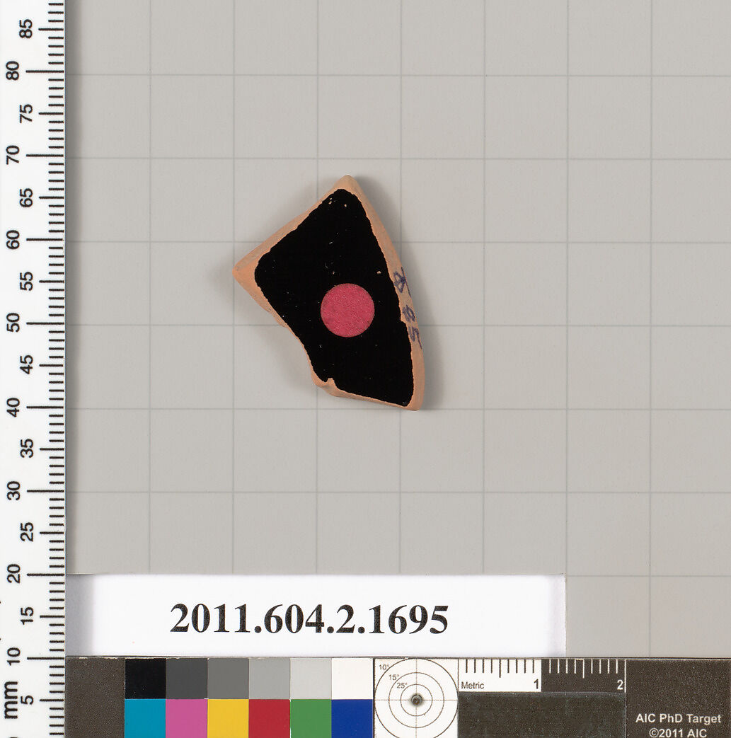 Terracotta rim fragment of a skyphos (deep drinking cup), Terracotta, Greek, Attic