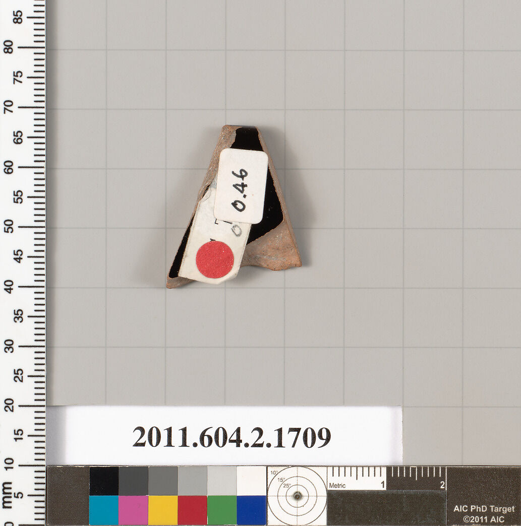 Terracotta rim fragment of a skyphos (deep drinking cup), Terracotta, Greek, Attic