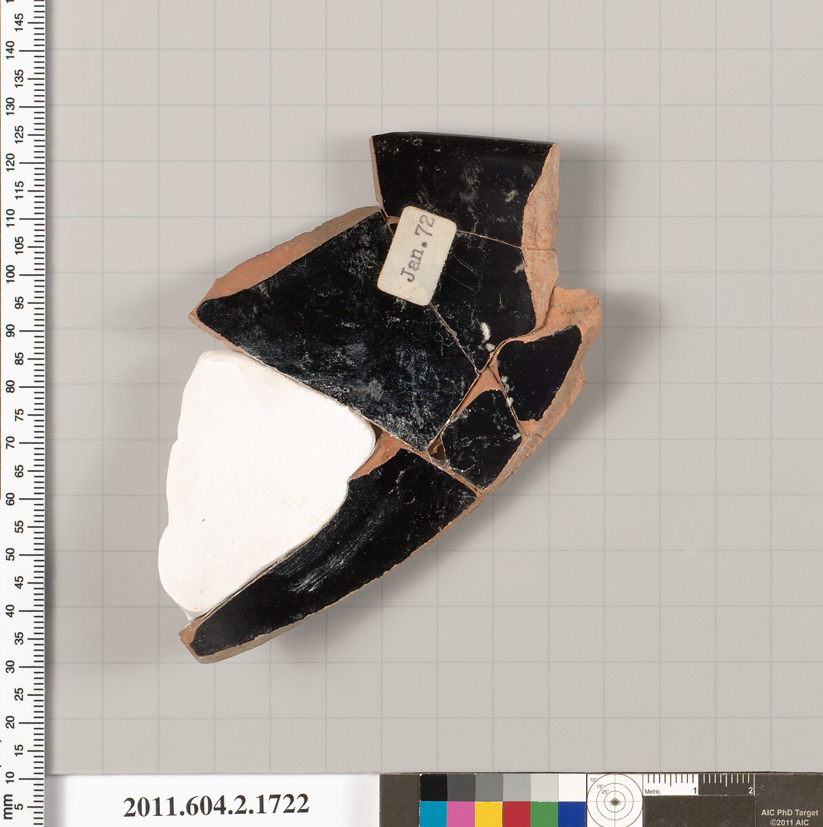 Terracotta fragment of a skyphos (deep drinking cup), Terracotta, Greek, Attic