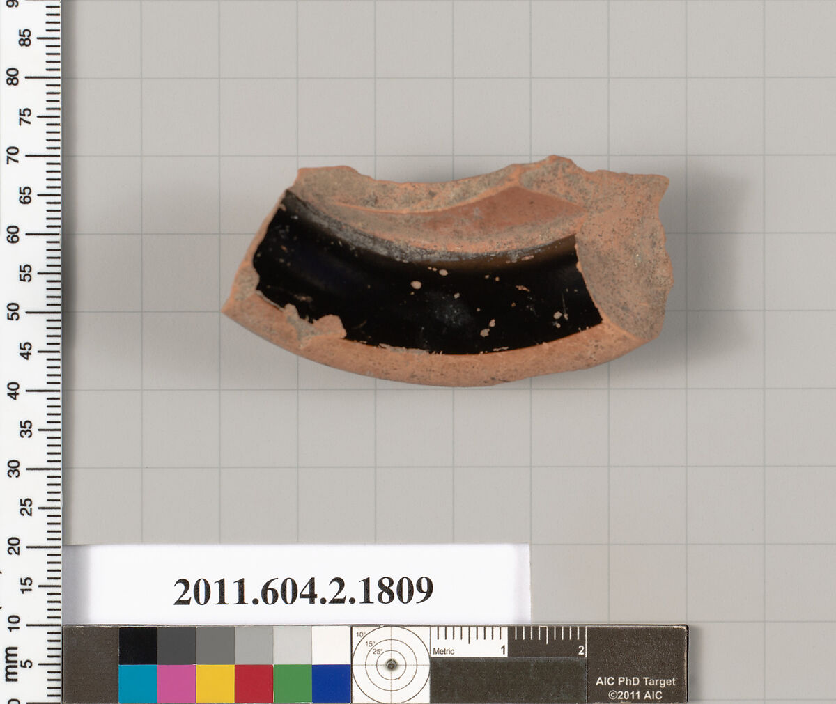 Terracotta fragment of a skyphos (deep drinking cup), Terracotta, Greek, Attic