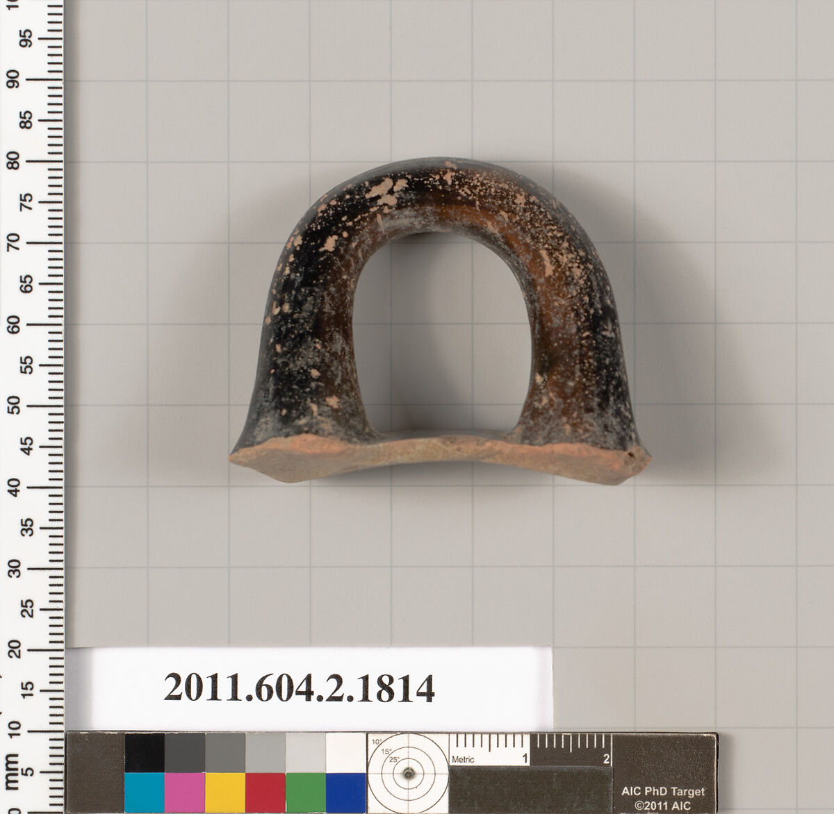 Terracotta fragment of a skyphos (deep drinking cup), Terracotta, Greek, Attic