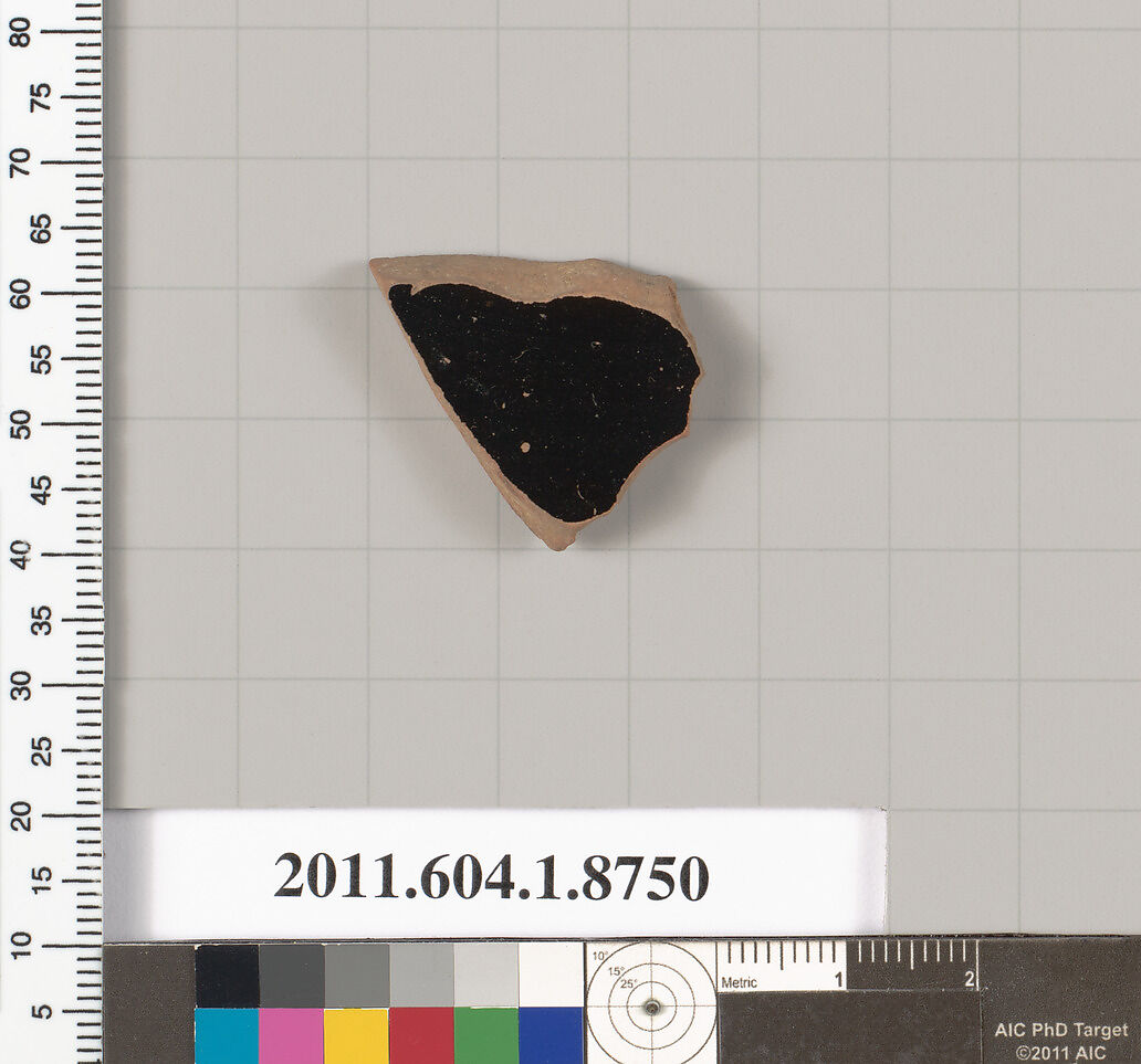 Terracotta fragment of a kylix (drinking cup)?, Terracotta, Greek, Attic