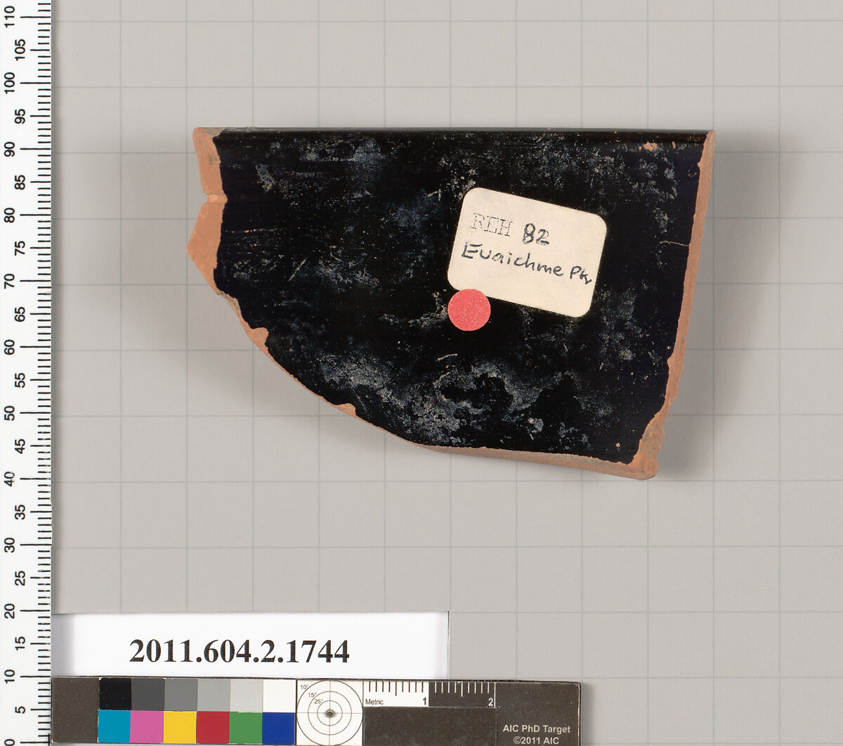 Terracotta rim fragment of a skyphos (deep drinking cup), Attributed to the Euaichme Painter [DvB], Terracotta, Greek, Attic