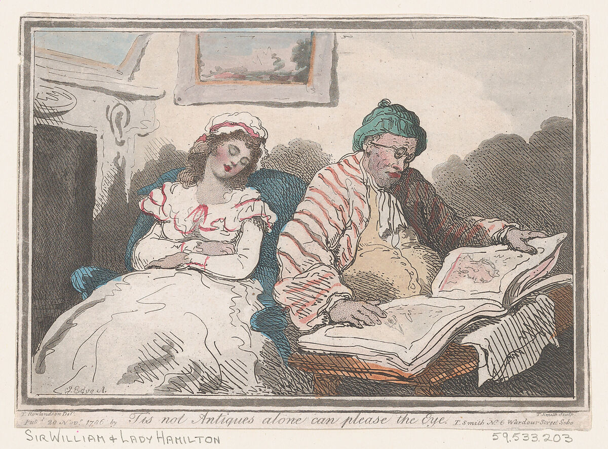 'Tis not Antiques Alone can Please the Eye, or Tastes Differ, Thomas Rowlandson (British, London 1757–1827 London), Hand-colored etching 