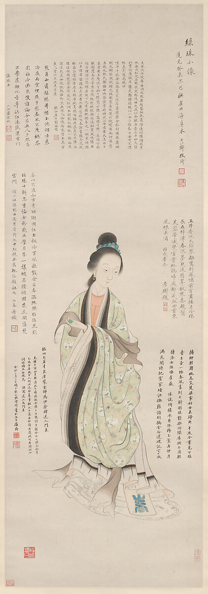 Portrait of Luzhu, Gai Qi (Chinese, 1773–1828), Hanging scroll; ink and color on paper, China 