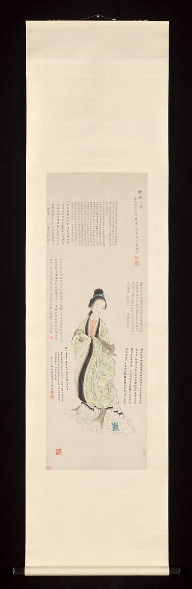 Small portrait of Luzhu, Gai Qi (Chinese, 1773–1828), Hanging scroll; ink and color on paper, China