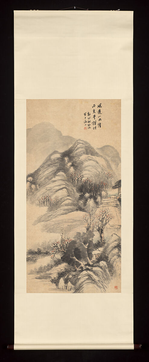 Landscape, Hu Zhang (Chinese, 1848–1899), Hanging scroll; ink and color on paper, China