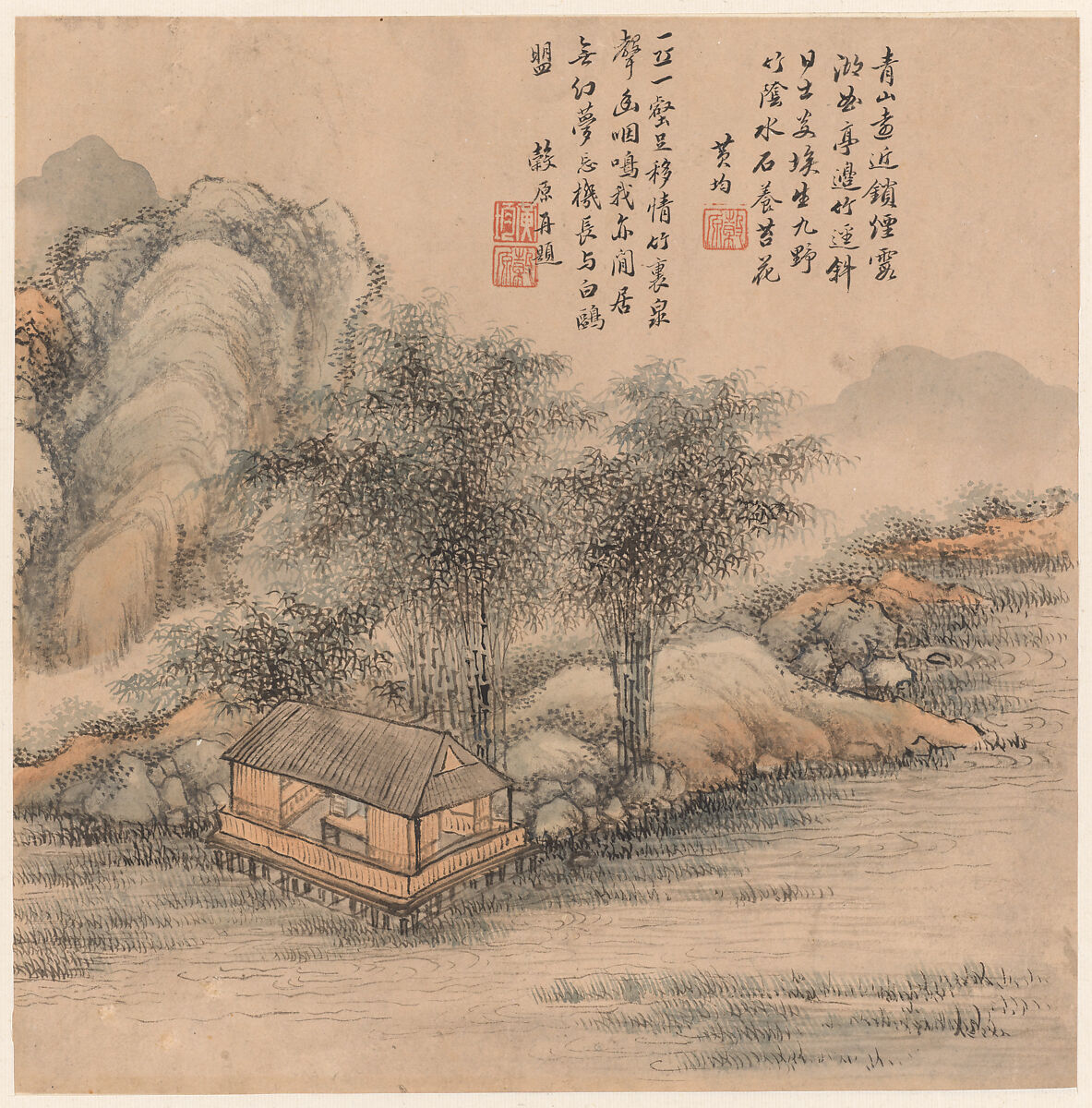 Landscapes after old masters, Huang Jun (Chinese, 1775–1850), Album of eight leaves; ink and color on paper, China