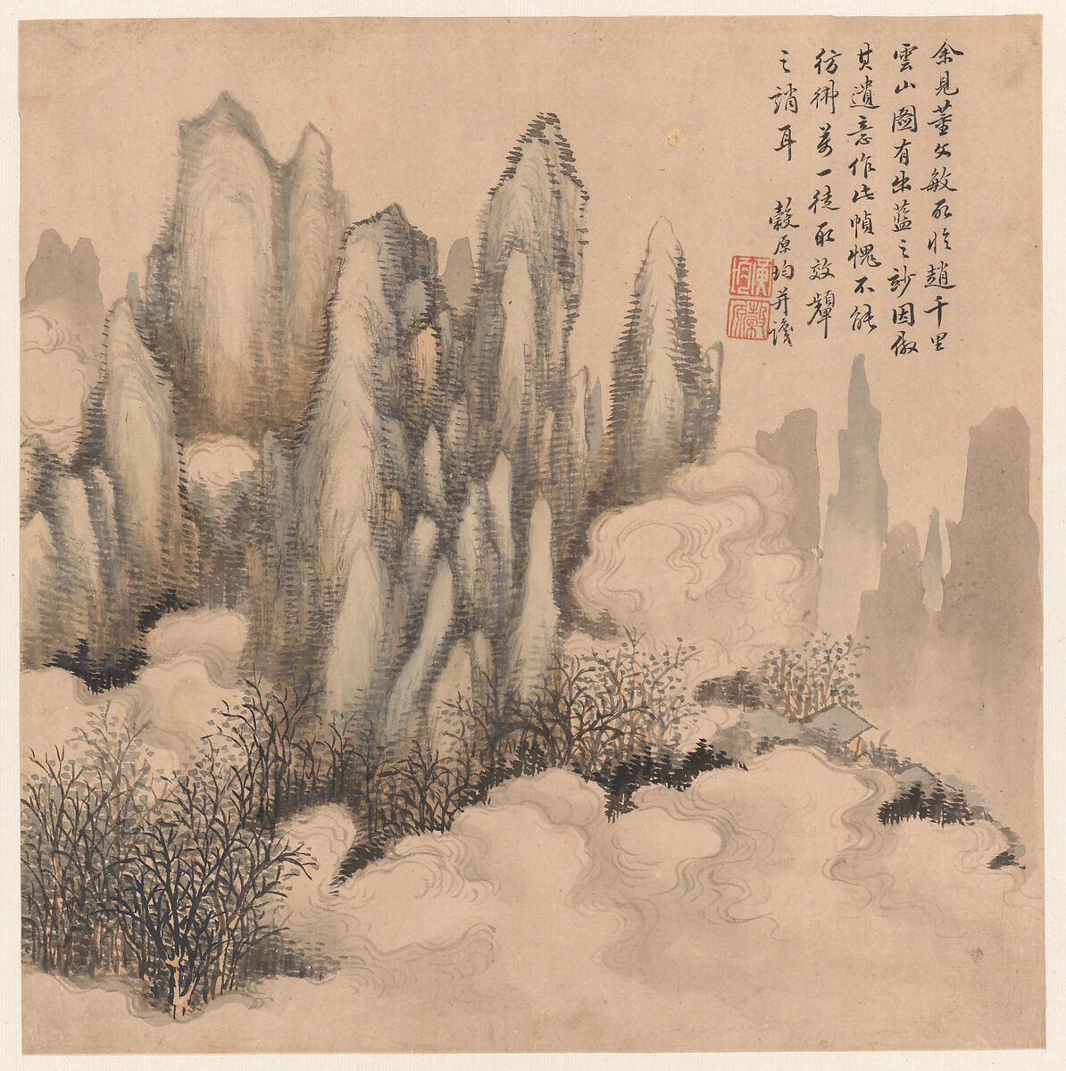 Landscapes after old masters, Huang Jun (Chinese, 1775–1850), Album of eight leaves; ink and color on paper, China