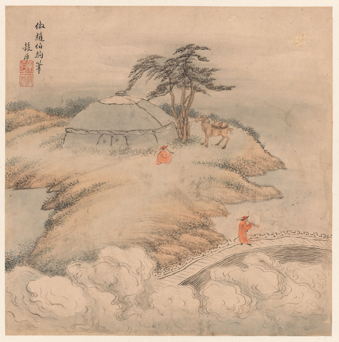 Landscapes after old masters, Huang Jun (Chinese, 1775–1850), Album of eight leaves; ink and color on paper, China