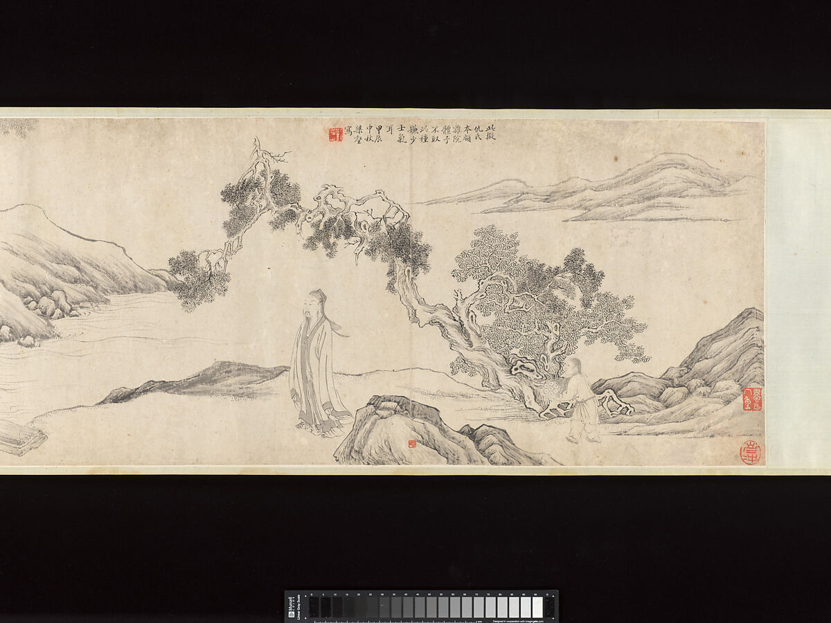 Seven Sages of the Bamboo Grove, Liu Yanchong (Chinese, 1808–1847), Handscroll; ink on paper, China