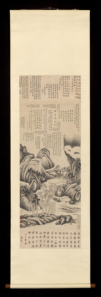 Copy of Dong Qichang’s Wanluan Thatched Cottage, Qian Du (Chinese, 1763–1844), Hanging scroll; ink on paper, China