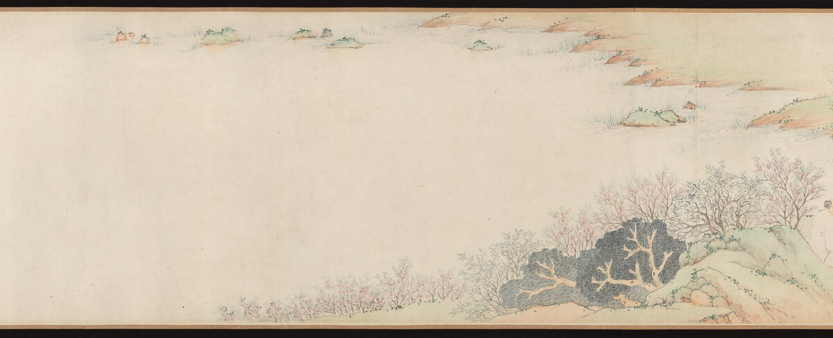 Dreaming of Flowers, Zhai Jichang (Chinese, 1770–1820), Handscroll; ink and color on paper, China