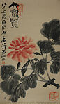 Peony, Qi Baishi (Chinese, 1864–1957), Hanging scroll; ink and color on paper, China 