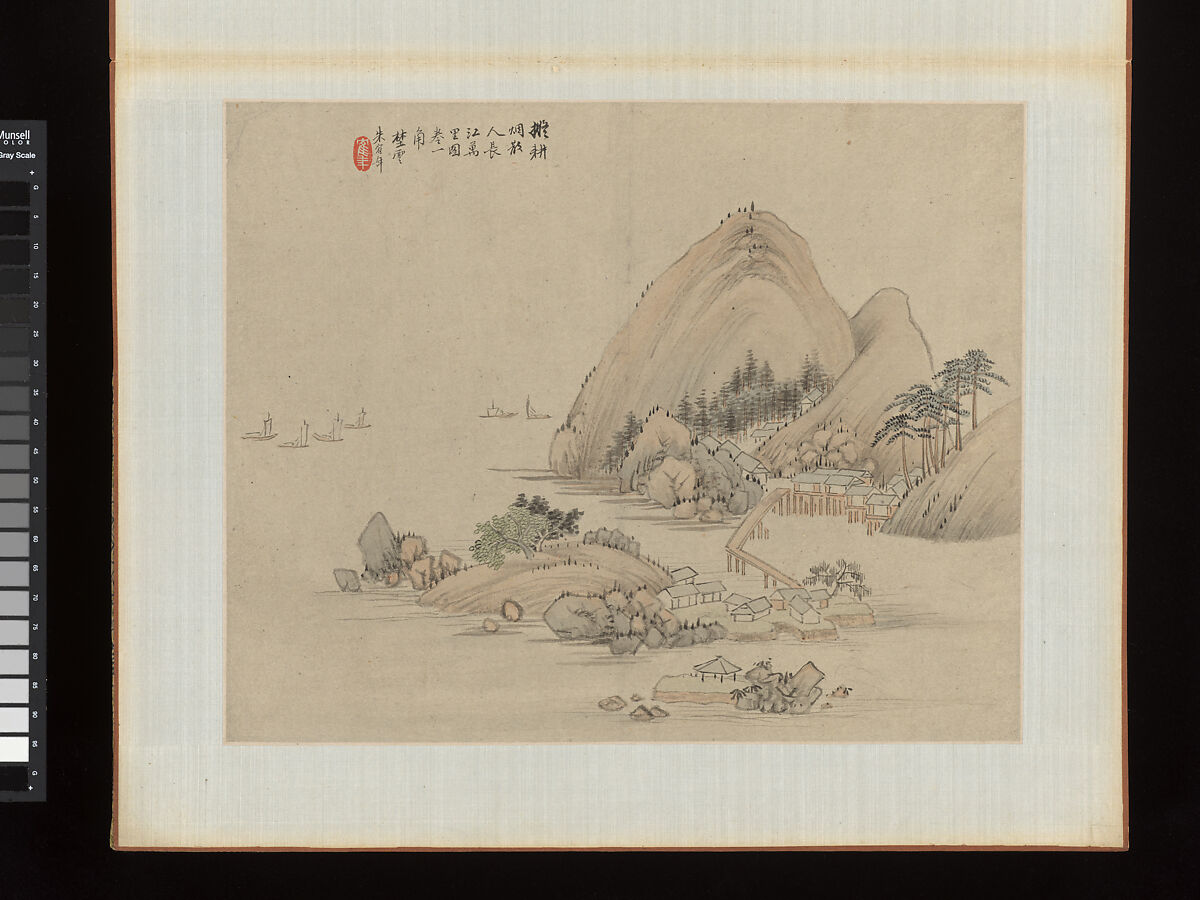 Landscapes, Zhu Henian (Chinese, 1760–1844), Album; ink and color on paper, China
