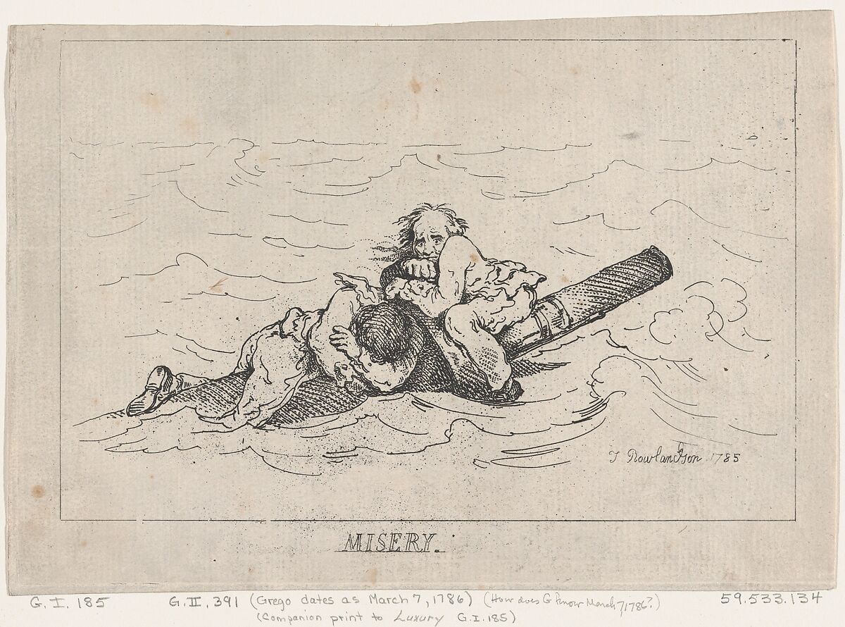 Misery, Thomas Rowlandson (British, London 1757–1827 London), Etching 