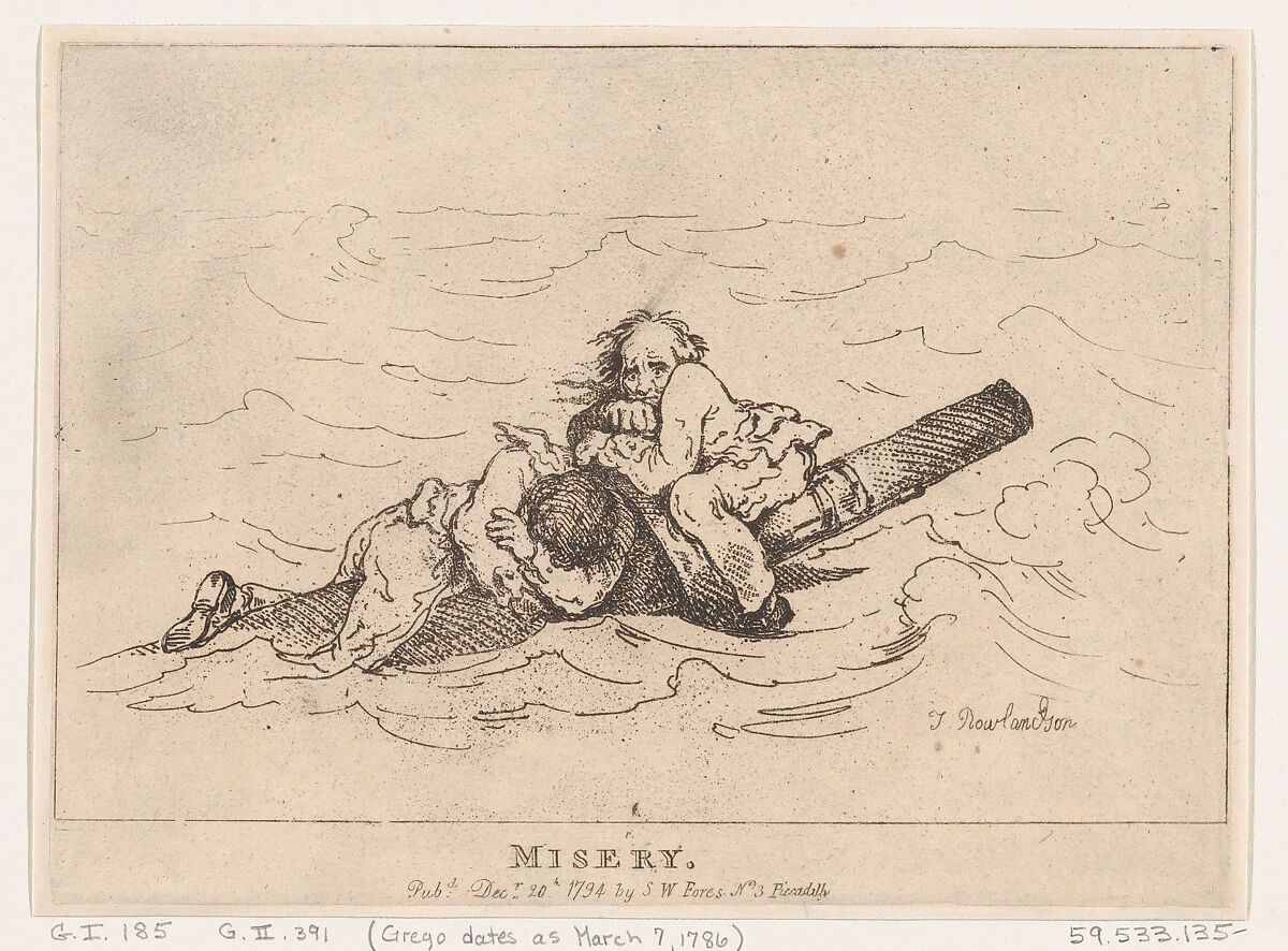 Misery, Thomas Rowlandson (British, London 1757–1827 London), Etching 