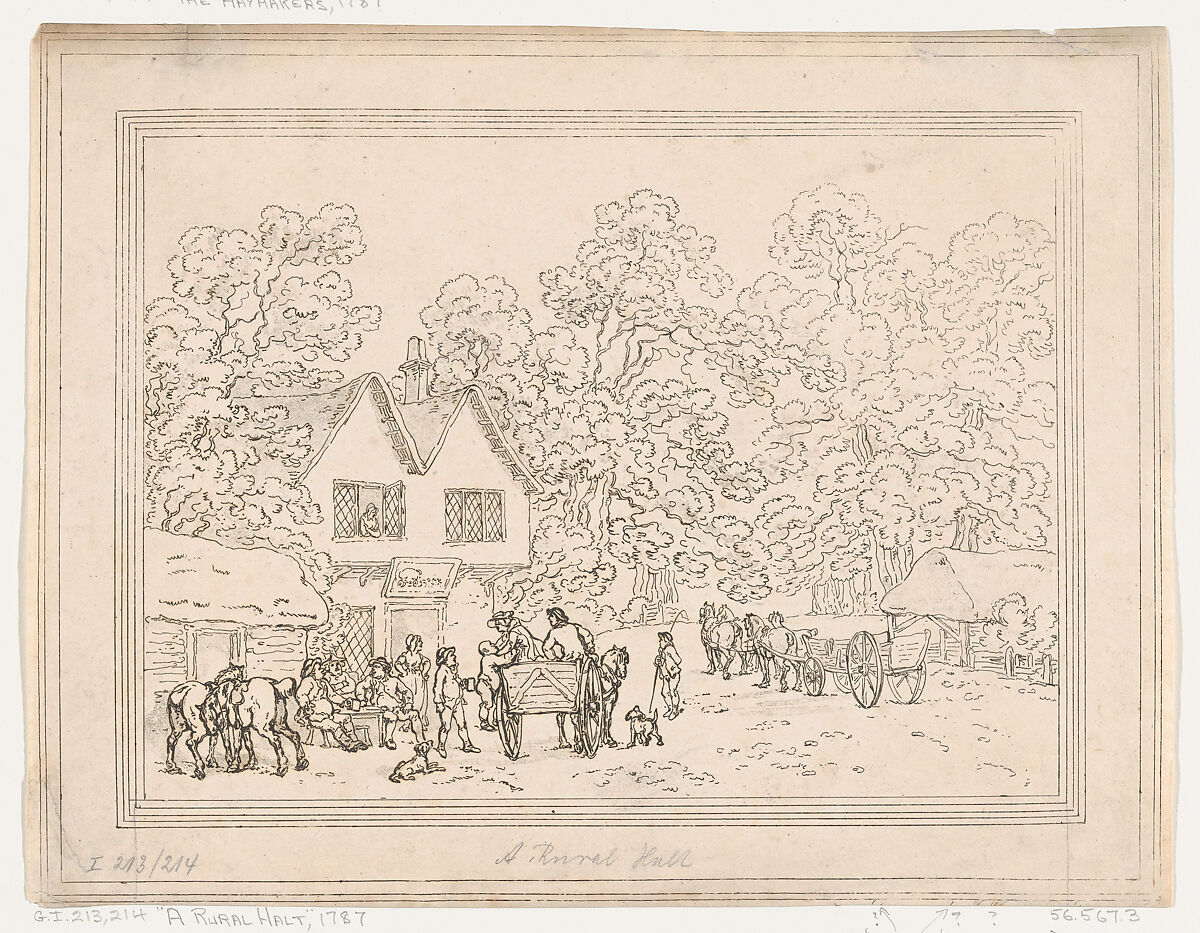 A Rural Halt, Thomas Rowlandson (British, London 1757–1827 London), Etching 