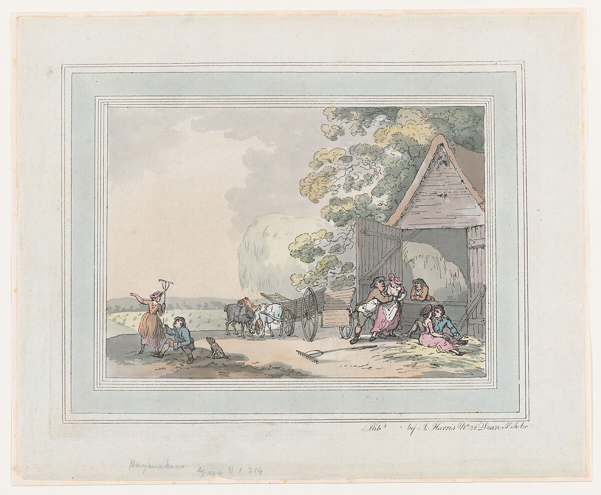 Haymakers, Thomas Rowlandson (British, London 1757–1827 London), Etching and aquatint 