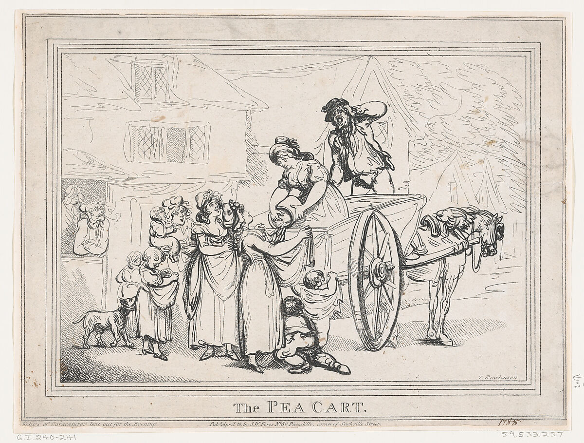 The Pea Cart, Thomas Rowlandson (British, London 1757–1827 London), Etching 
