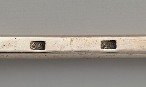 Serving Spoon, Marked by S. C., Silver, American